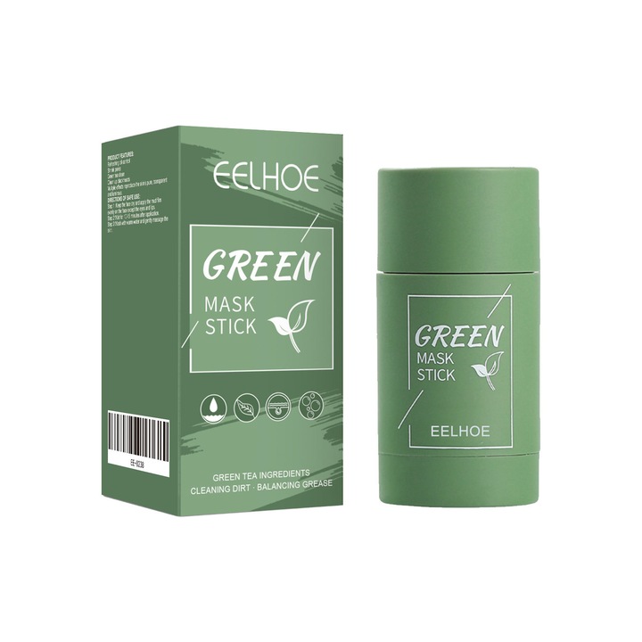 Zöld tea arcmaszk, Eelhoe, 40g, Hidratálásra/mitesszerek eltávolítására