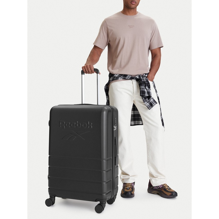 Troler mare unisex, Reebok, plastic, negru, One Size INTL