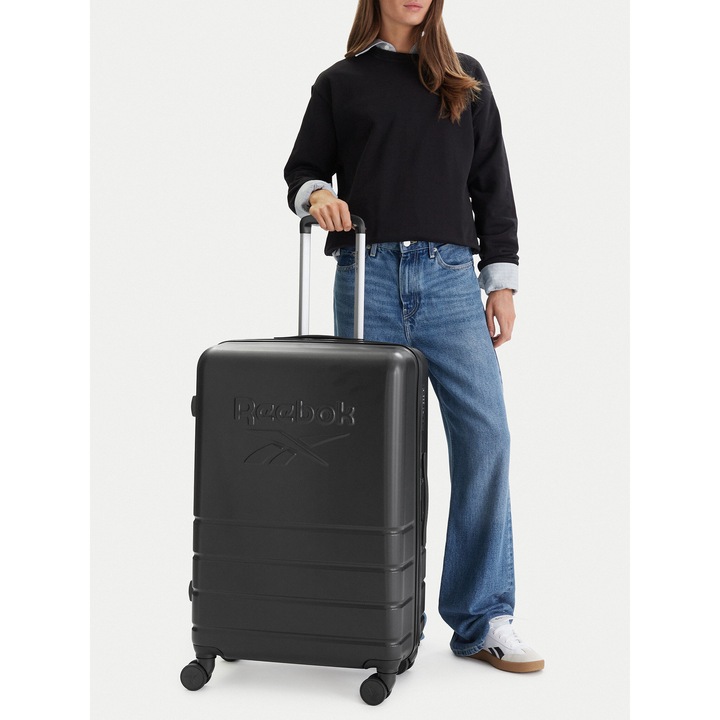 Troler mare unisex, Reebok, plastic, negru, One Size INTL