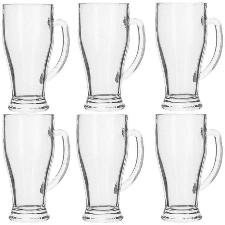 Set 6 halbe bere, sticla Raki 370ml, 8, 2xh16, 5cm