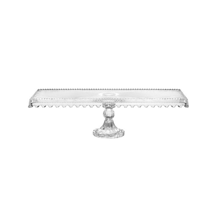 Platou din sticla cu picior Culinaro 14x39xh11cm