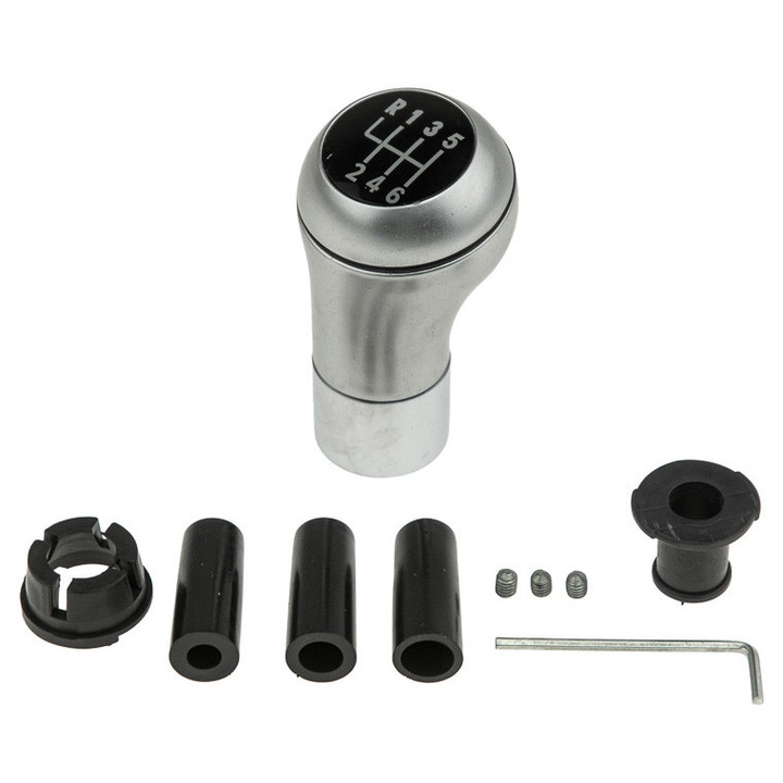 Pomolo tachimetru NTY pentru BMW E81/E82/E87/E90/E91/E92/E93/E60/E61/X3/E83/X5/E53/Z4/E85, culoare negru/metalizat, set 1 bucata