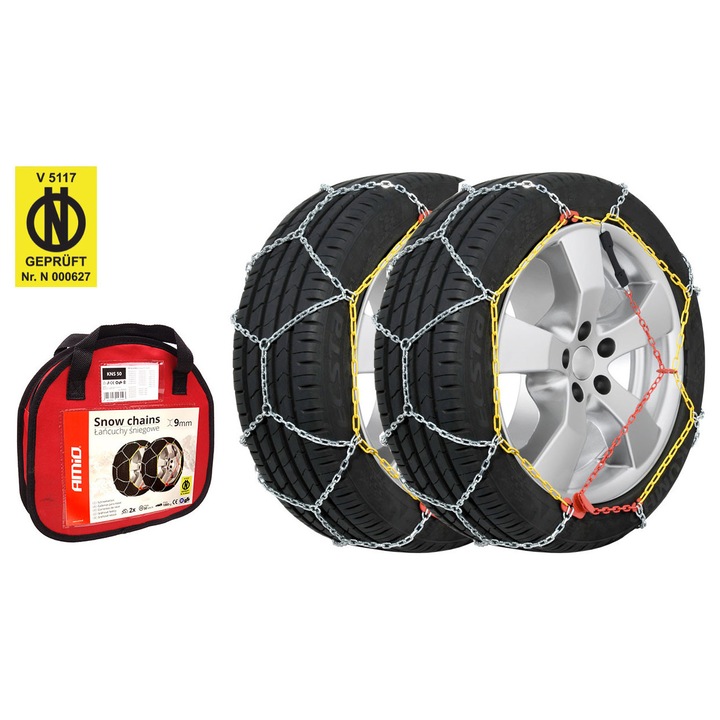 Lanturi auto AMiO KNS-130, 9mm, set 2 bucati, pentru dimensiuni 235/70 R15 - 295/30 R19
