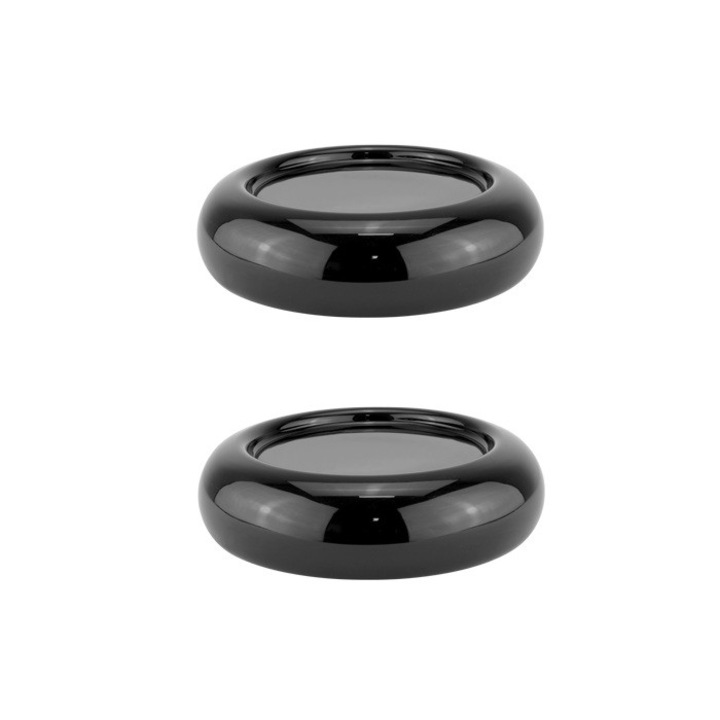 Platou din sticla pentru prezentare bufet Culinaro Black 15xh4, 5cm, negru/albastru, set 2 buc