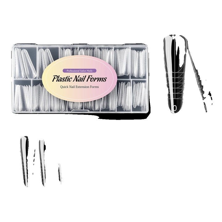 Комплект двойни форми за нокти, 140 броя, за многократна употреба, различни размери