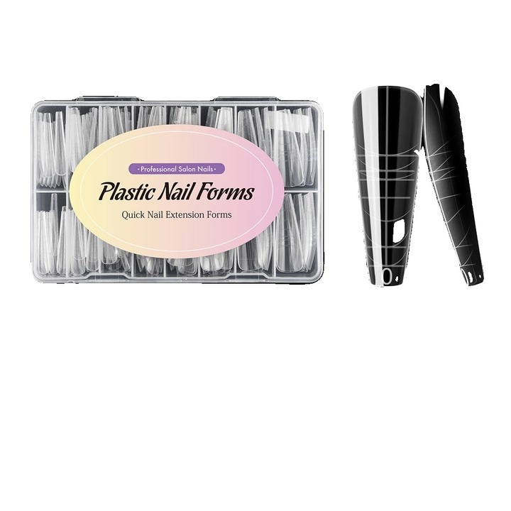 Комплект двойни форми за нокти, 140 броя, за многократна употреба, различни размери