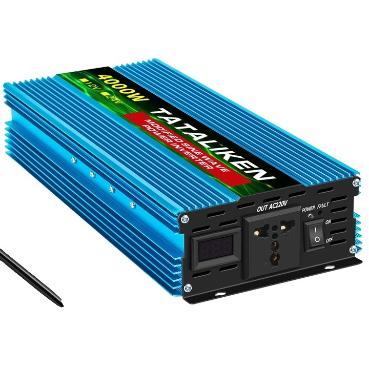 Inverter auto 1000W, 12V4000W50HZ, universal, compact, protectie la suprasarcina