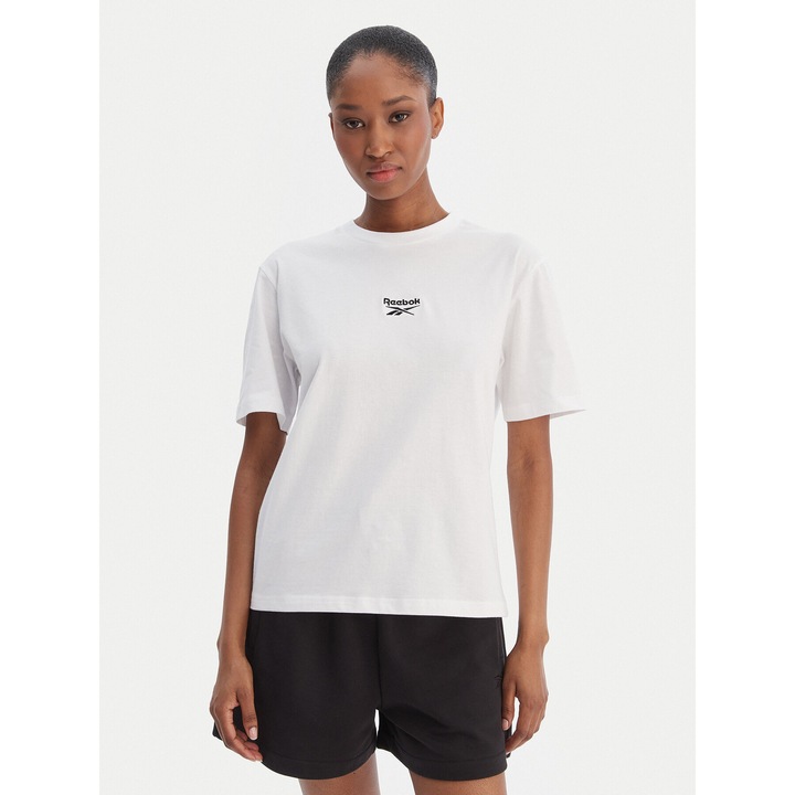 Tricou sport dama, Reebok, bumbac 100%, alb