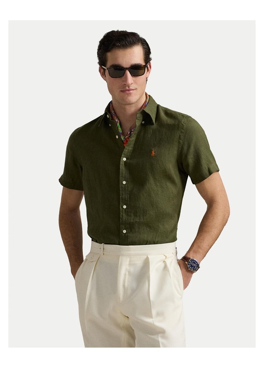 Camasa barbati, Polo Ralph Lauren, kaki, 100% in, S INTL
