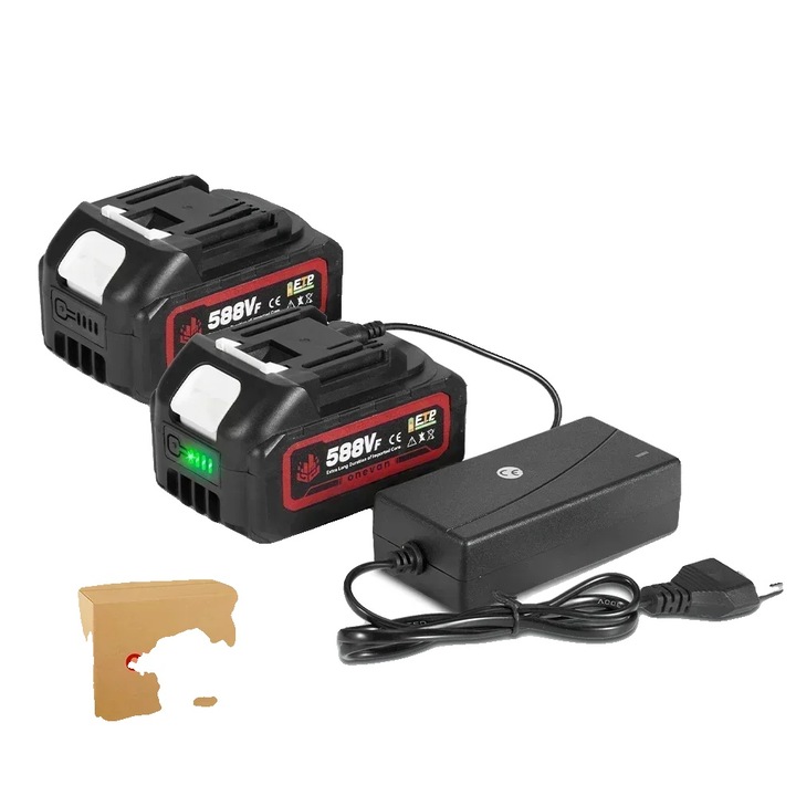 Baterie 588VF, 22900mAh, 18V, 2 bucati, cu incarcator EU