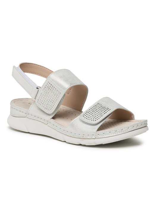 Sandale dama, Clara Barson, piele ecologica, argintiu, 42 EU