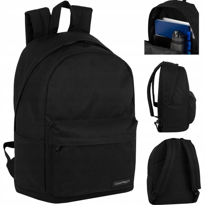 CoolPack Cross hátizsák, 23L, fekete, laptoptartó rekesszel, méretek 42x31x17cm
