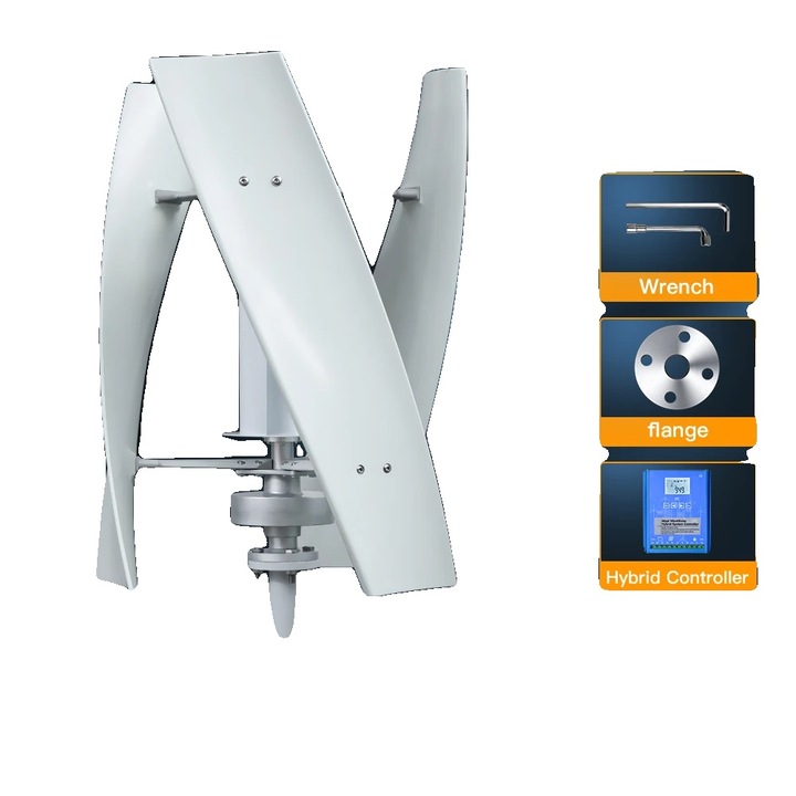 Вятърна турбина 3000W, хибриден LCD контрол, издръжлива конструкция, 24V, 3 перки