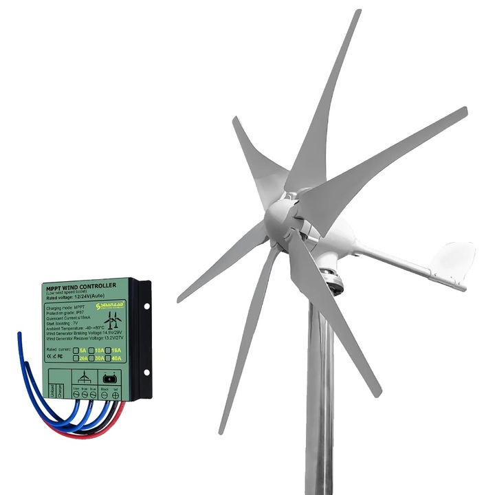 Generator eolian, 5000W, 48V, 6 palete, cu controller inclus