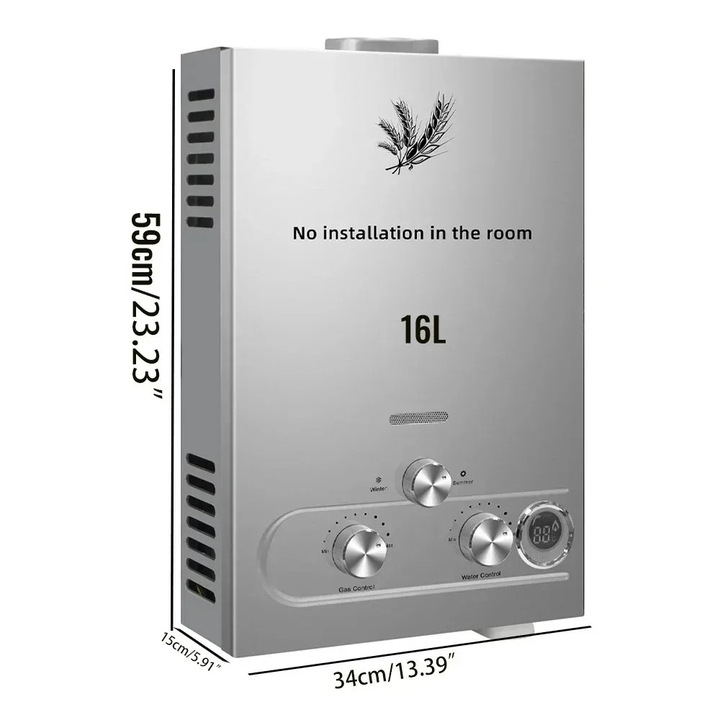 Boiler, 16L, 32kW, control digital temperatura, argintiu