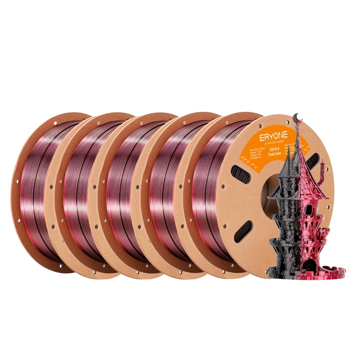 Filament 3D Két színű, 1.75mm, Fekete-Piros, 5kg