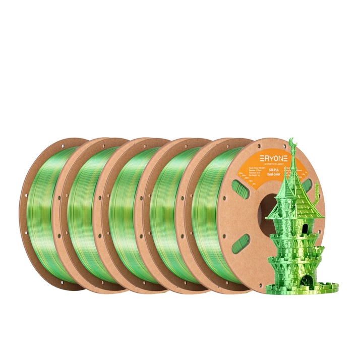 Filament 3D Kétszínű, 5kg, Sárga Zöld, 1.75mm