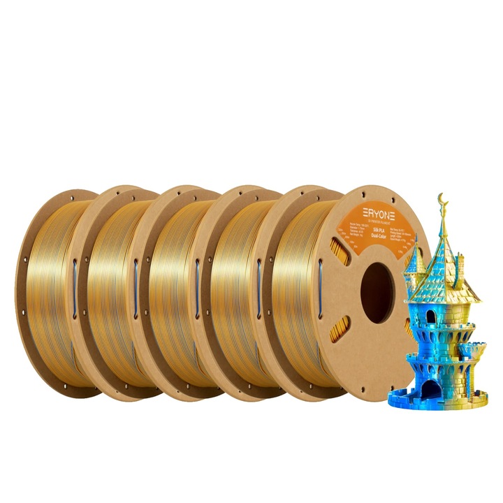 Filament 3D Kétszínű, 5kg, Arany Kék, 1.75mm