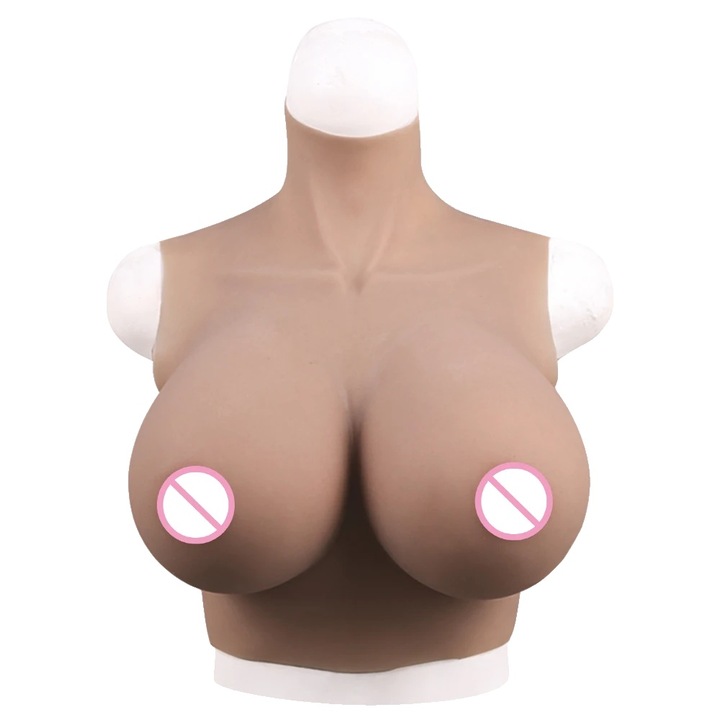 Szilikon mellprotézis, kényelmes illeszkedés, magas nyakrész, D kosár