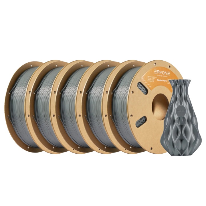 Filament 3D PETG 1.75mm, szürke, 5kg, biológiailag lebomló anyag