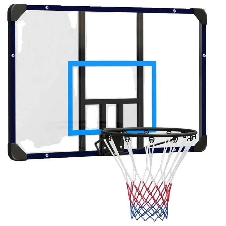 Fali kosárlabda palánk, tartós acélszerkezet, kompakt kialakítás, fekete