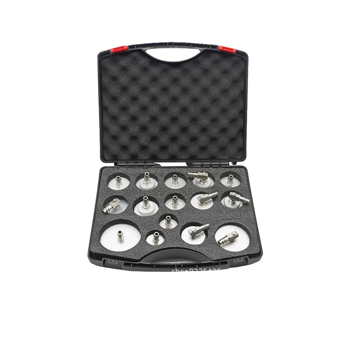 Set adaptoare pentru fluid de frana, 15 piese, aluminiu, rezistent la coroziune, cutie de depozitare inclusa