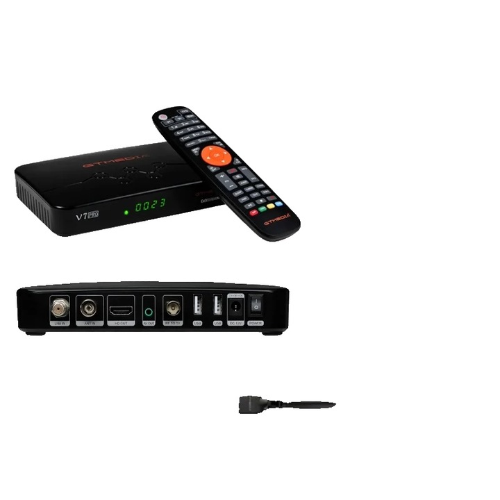 Receiver TV Satelit GTMEDIA V7 PRO, suport DVB-S/S2/S2X, functionalitate multi-camera, conectivitate USB, priza EU