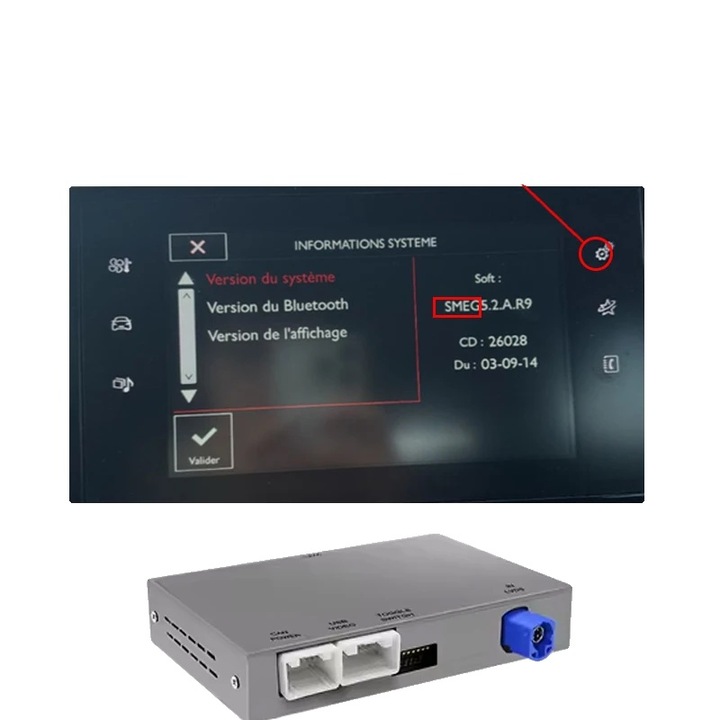 Adaptor Wireless Carplay, Suport Multimedia, Integrare Camera, 720P, SMEG