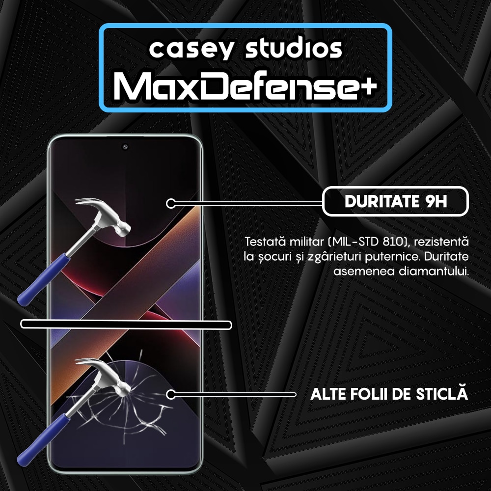 Folie Sticla CASEY STUDIOS compatibila cu Xiaomi Poco X7 Pro, Full Glue, Sticla Securizata, Margini Negre