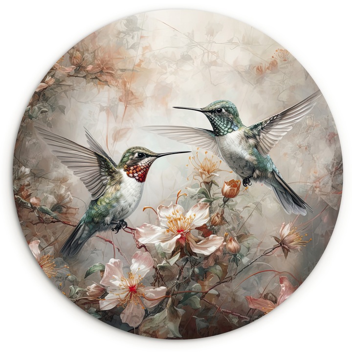 Tablou Circular, Abstract, Decorative, Living, Bucatarie, Modern Art, Decorarea peretilor Verde deschis 60x60 cm