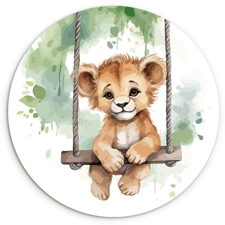 Tablou Circular, Abstract, Decorative, Living, Bucatarie, Modern Art, Decorarea peretilor Maro deschis 30x30 cm