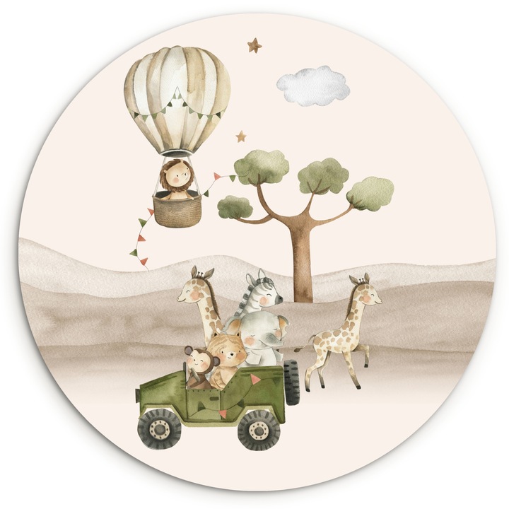 Tablou Circular, Abstract, Decorative, Living, Bucatarie, Modern Art, Decorarea peretilor Bej 30x30 cm