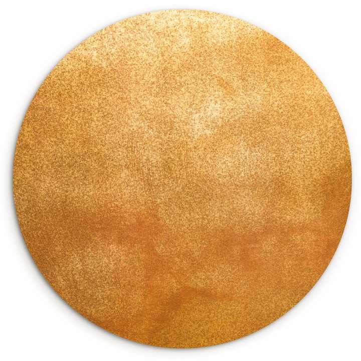 Tablou Circular, Abstract, Decorative, Living, Bucatarie, Modern Art, Decorarea peretilor Auriu 30x30 cm