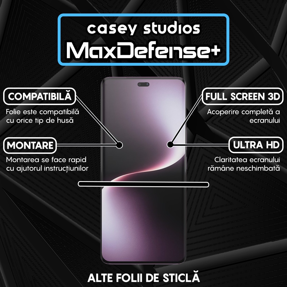 Folie Sticla CASEY STUDIOS compatibila cu Honor Magic7 Lite, Full Glue, Sticla Securizata, Duritate Militara, Ultra HD, Margini negre