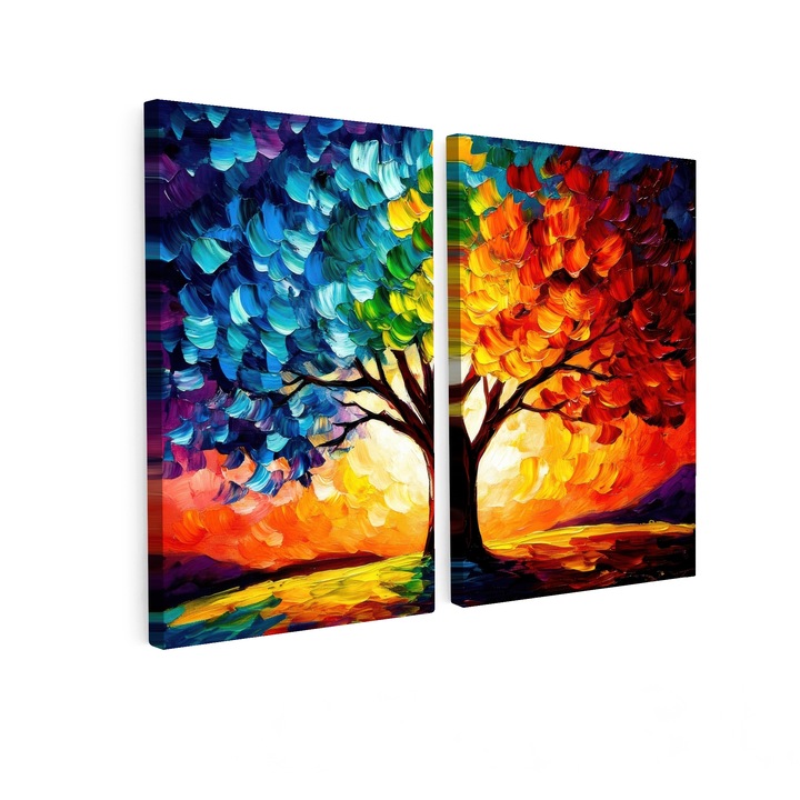 Set Tablouri Multicanvas 2 Piese, Abstract, Decorative, Living, Modern Art, Decorarea peretilor 160x120 cm