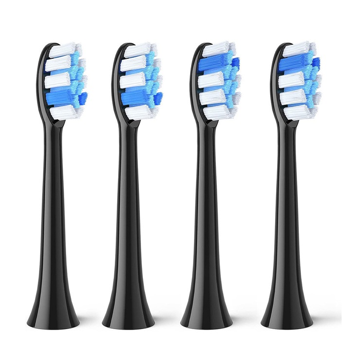 Резервни глави за електрическа четка за зъби, Bitvae, модел GCS2, съвместими с BVS2, комплект от 4 броя, черни