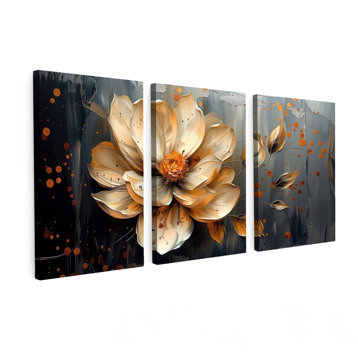 Set Tablouri Multicanvas 3 Piese, Abstract, Decorative, Living, Modern Art, Decorarea peretilor 120x60 cm