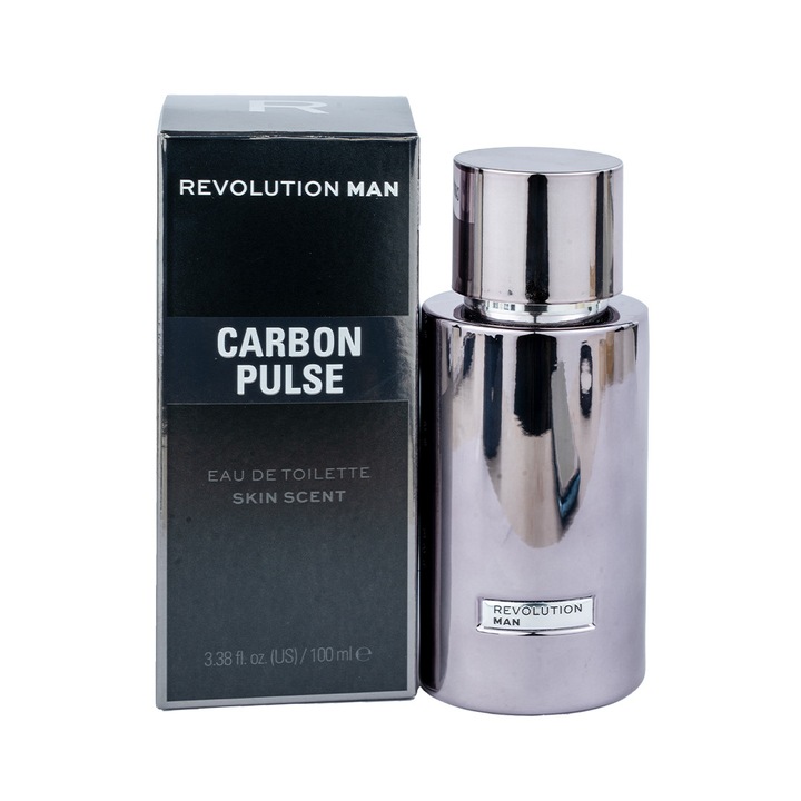 Revolution Man Eau de Toilette, Carbon Pulse, 100 ml, citrusos jegyek, fás jegyek