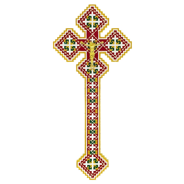 Cruce binecuvantare cu motive traditionale pe ambele fete Simbol al Credintei si Protectiei