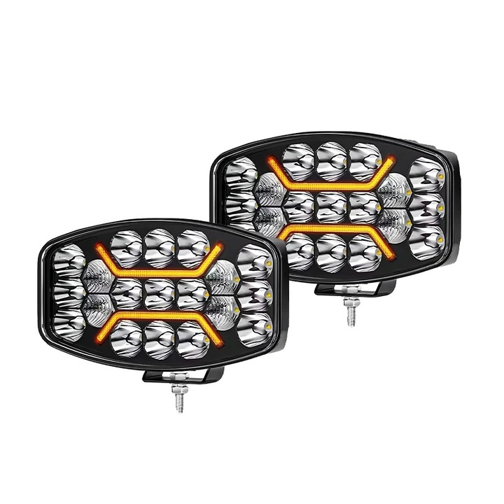 Proiectoare LED, 2PC Amber DRL, 24000 lumeni, impermeabile, 12V-24V DC