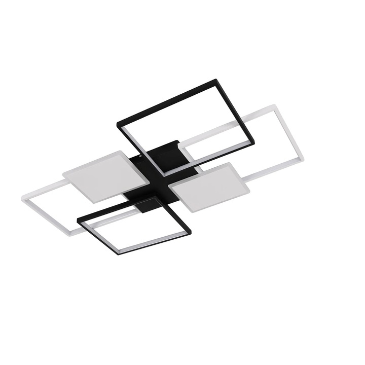 LED mennyezeti lámpa, szabályozható, távirányítós, fekete-fehér, 249-2000 lumen, felületi szerelés