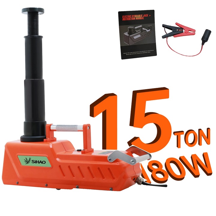 Elevator electric hidraulic, capacitate de ridicare Z tone, inaltime minima X inch, inaltime maxima Y inch, design portabil, lumina LED integrata