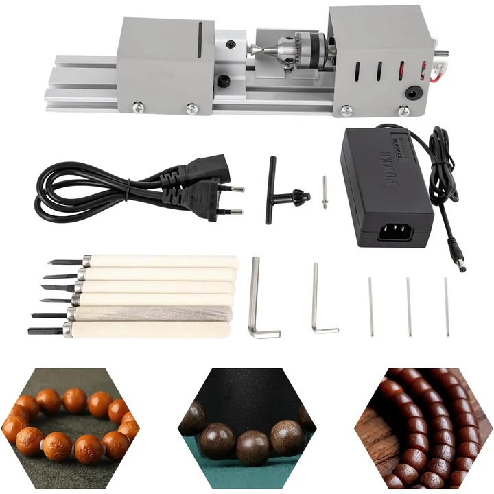 Masina de slefuit bijuterii, design compact, motor din cupru, 6 lame de sculptura, 7 viteze, dimensiuni 30x15x10cm