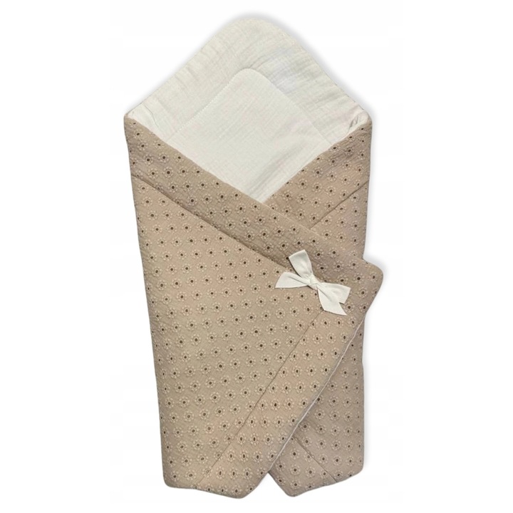 Paturica bebelusi Dartomik, muslin, 75x75 cm, hipoalergenica, cu fundita