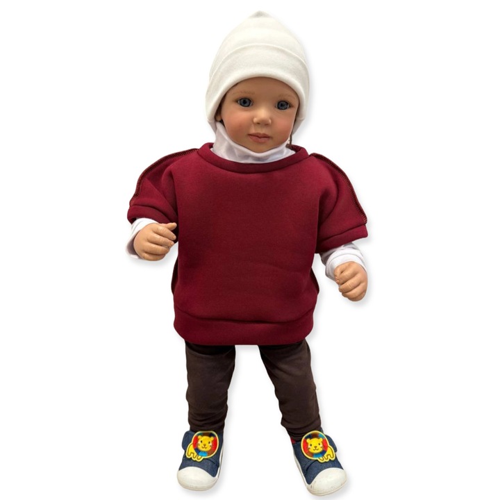 Poncho copii Dartomik, bumbac moale, Rosu