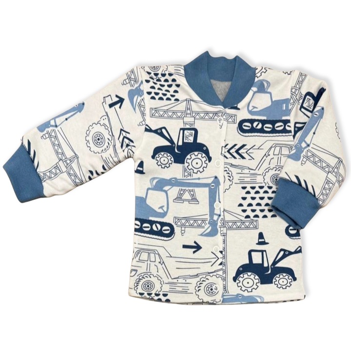 Bluza copii Dartomik, 56 cm, roz, din bumbac si polar, cu mansete, pentru baieti