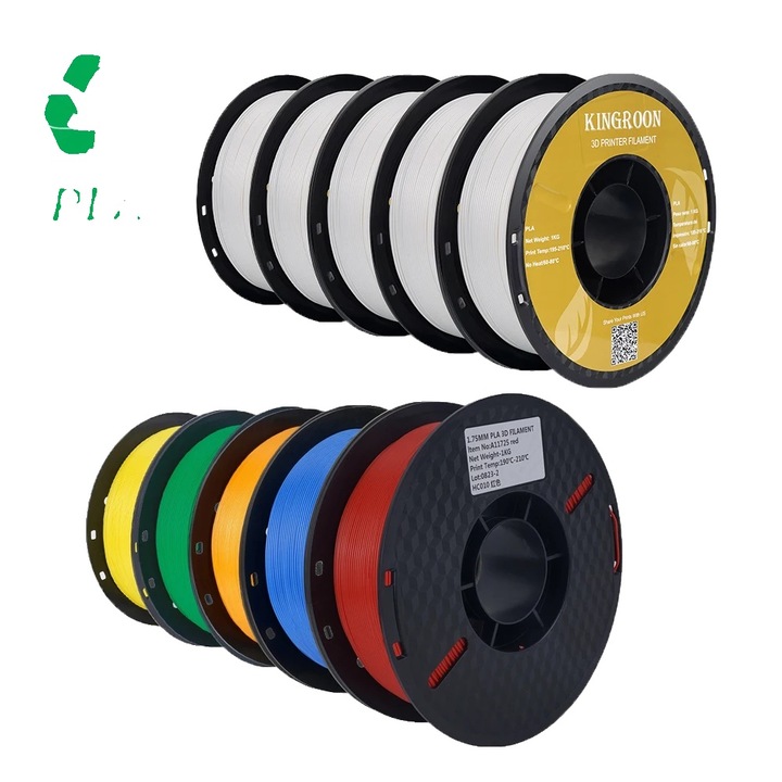 Filament 3D, 10KG, 1.75mm, PLA, alb, mix, set de 10 role