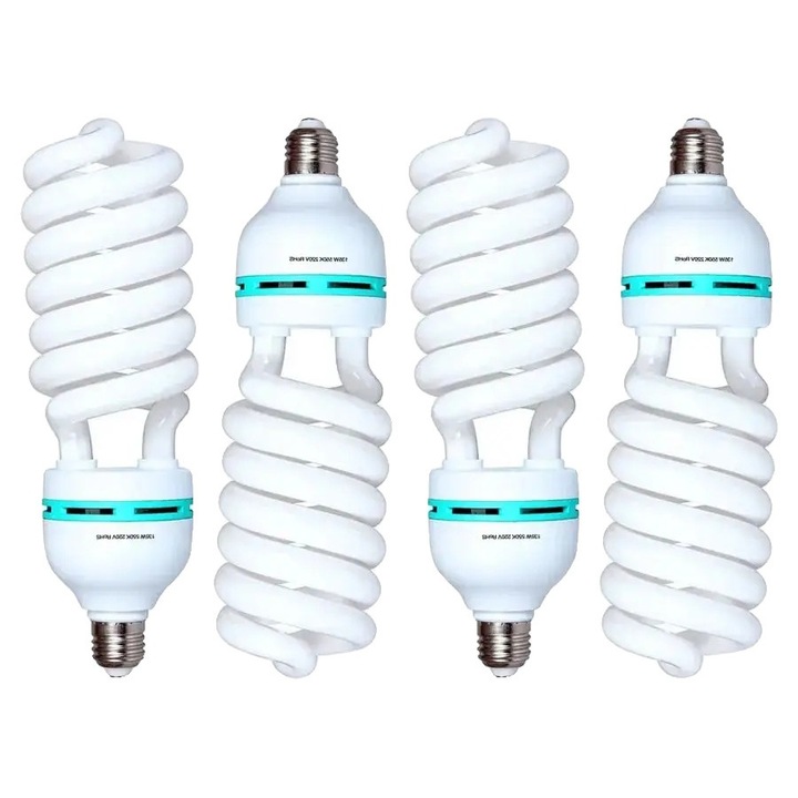 Флуоресцентни крушки, 4 броя, дневен баланс, енергийна ефективност, 16x5x5см