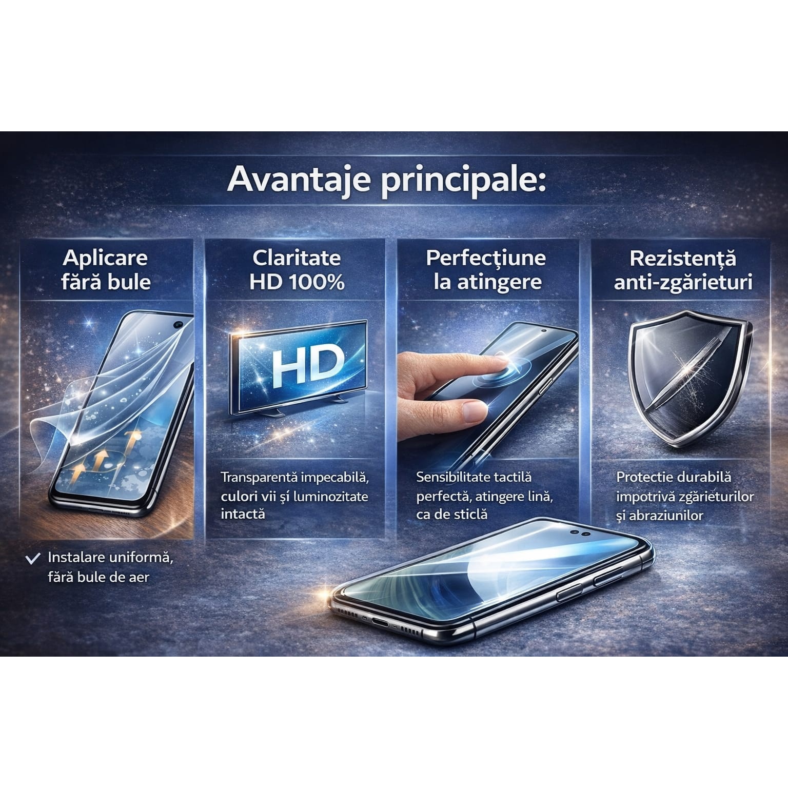 Folie transparenta cu autoaplicare compatibila cu Samsung Galaxy S20 FE, sticla securizata