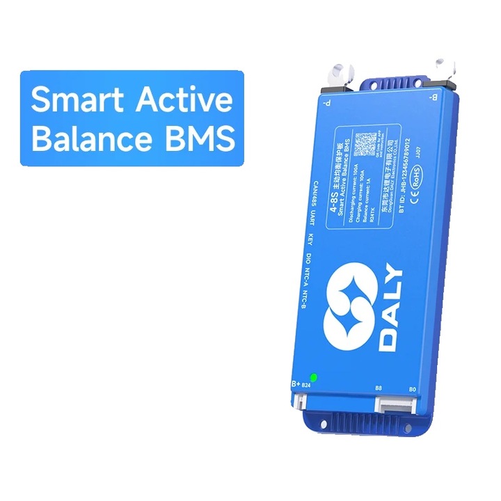 Sistem de Management al Bateriei, 4S-8S, 100A, Balansare Activa, Conectivitate Bluetooth si Wi-Fi
